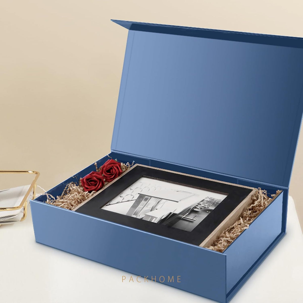 PACKHOME Extra Large Gift Box 17.5x11.3x4.3 Inches, Sturdy Shirt Box with Magnetic Lid for Clothes