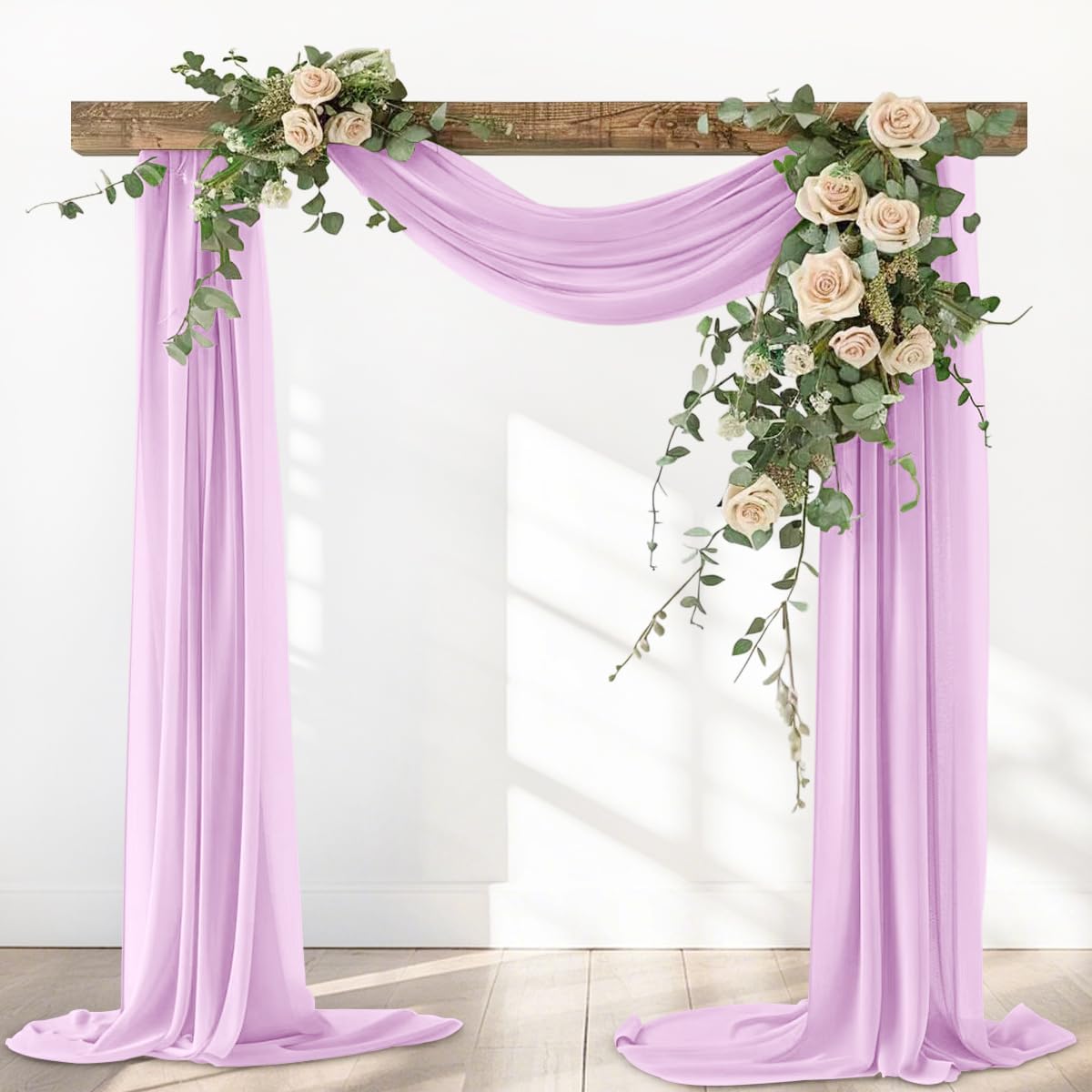 Lilac Elegant Arch Draping Fabric Outdoor 1 Panel 29" × 20Ft Sheer Chiffon Curtain Drapes for Fall