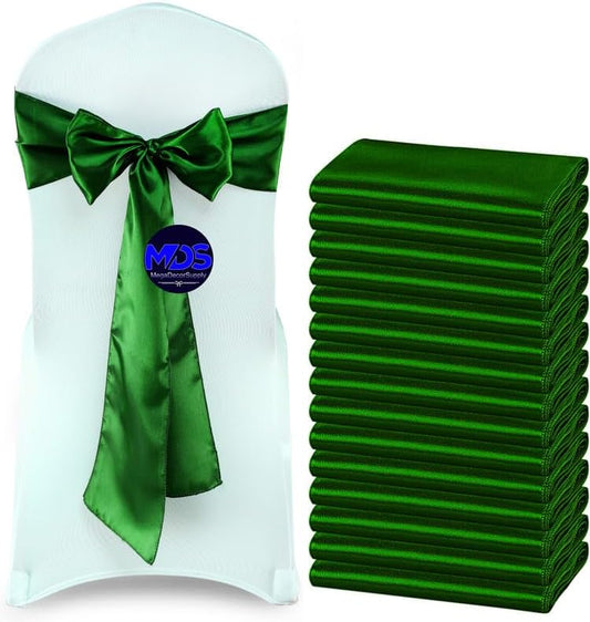 MDS Pack of 300 PCS Satin Chair Sashes Charmeuse Sateen Dining Chair Bows Ribbon Ties Back Sash for