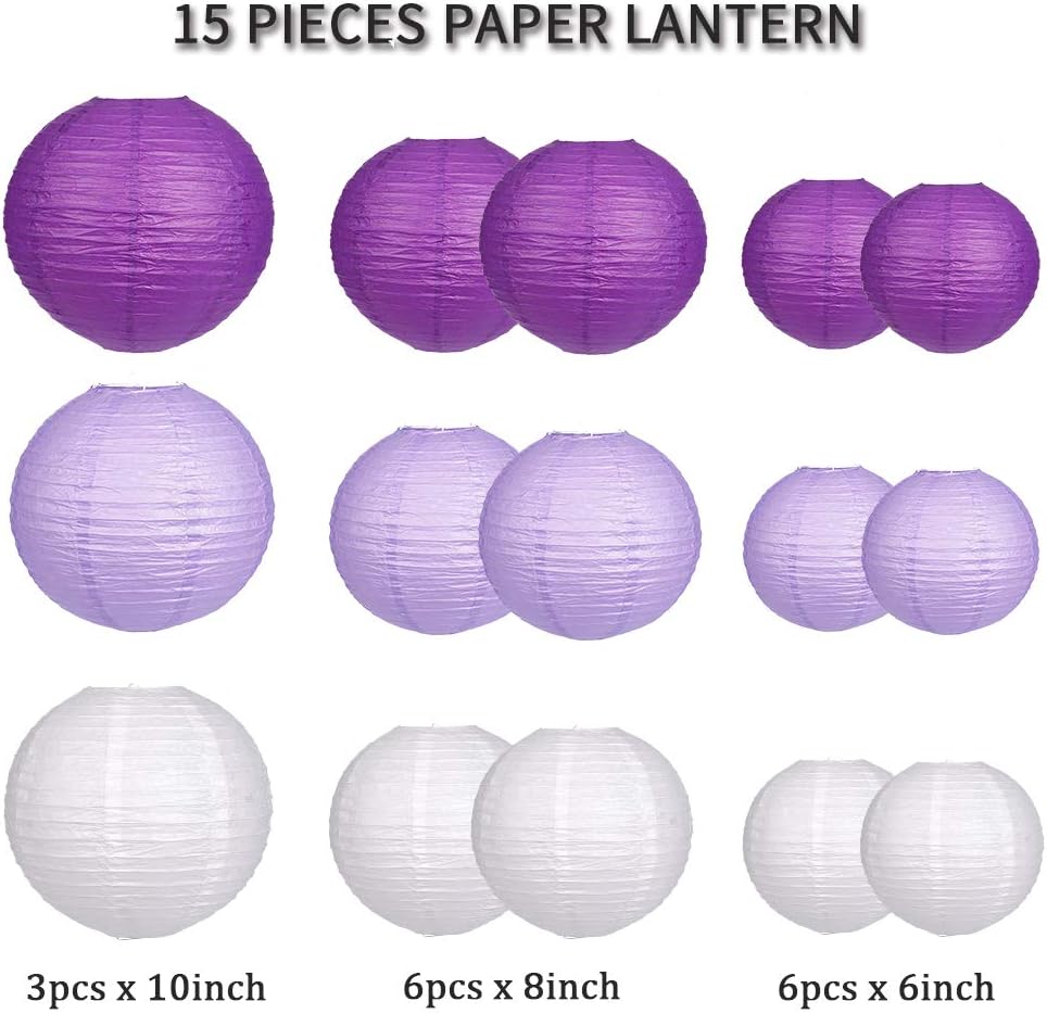 Paper Lanterns Decorative, Round Hanging Paper Lanterns Decorations for Bachelorette Engagement