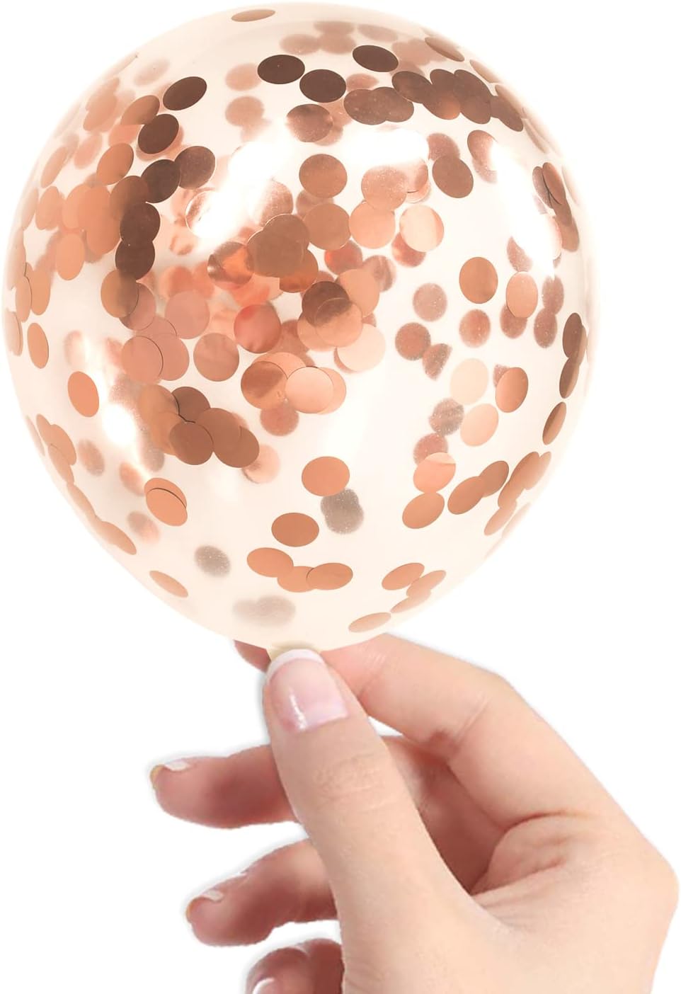 Rose Gold Confetti Balloons, 40 Pcs 5 Inch Clear Balloons with Confetti Inside for Birthday Party