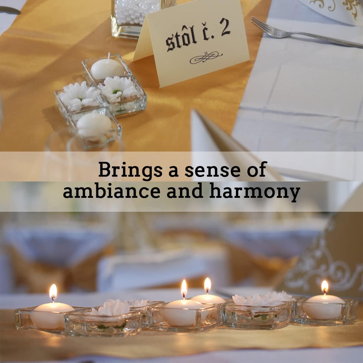JHENG 50 Pack Floating Candles, 2'' White Unscented Dripless Wax Burning Candles, for Cylinder