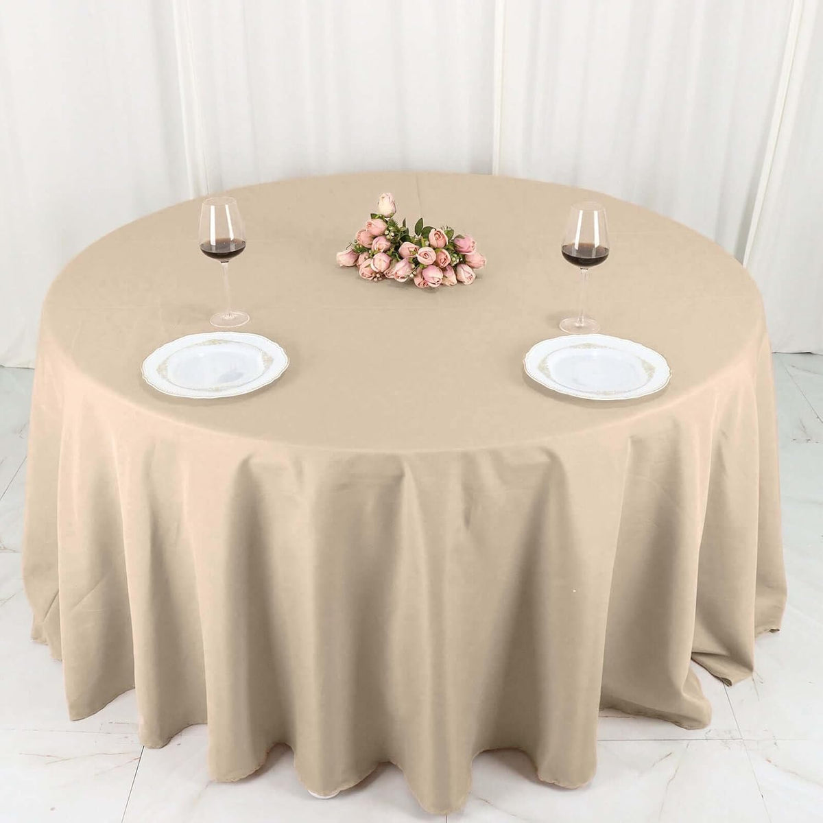 Efavormart Round Tablecloth, 132 Inch Stain & Wrinkle Resistant Washable Table Cloth, Decorative