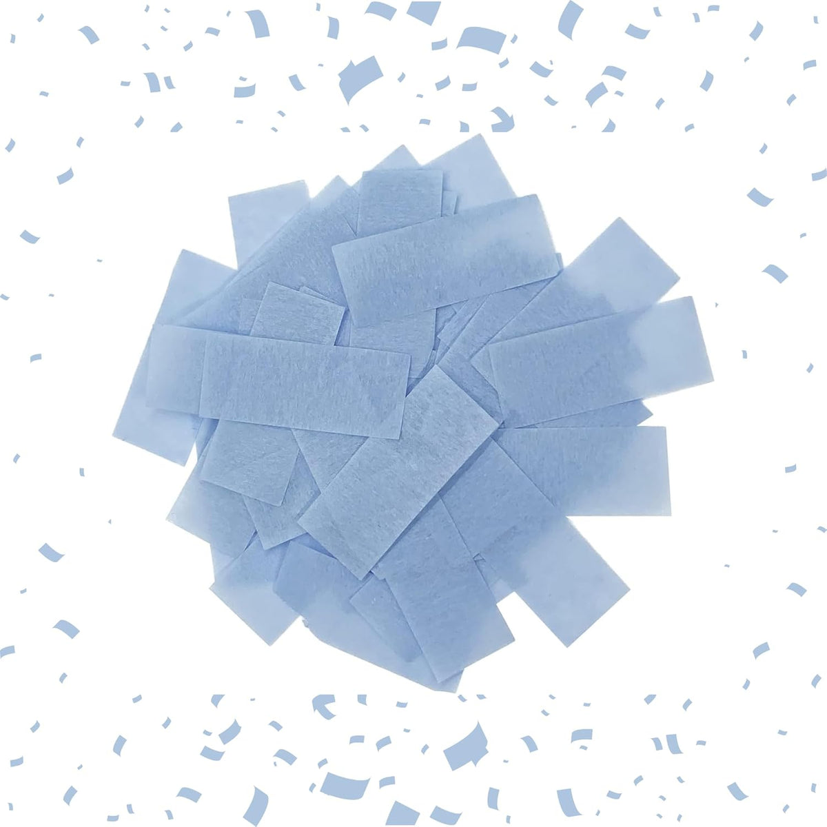 Baby Blue Biodegradable Confetti - Rectangular Fluttering Tissue Paper Confetti for Cannon and