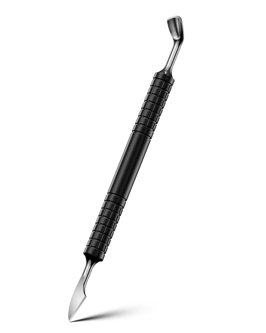 FERYES Upgraded Dual-Head Cuticle Pusher Tool - Horseshoe Shape & Chisel Edge Stainless Steel