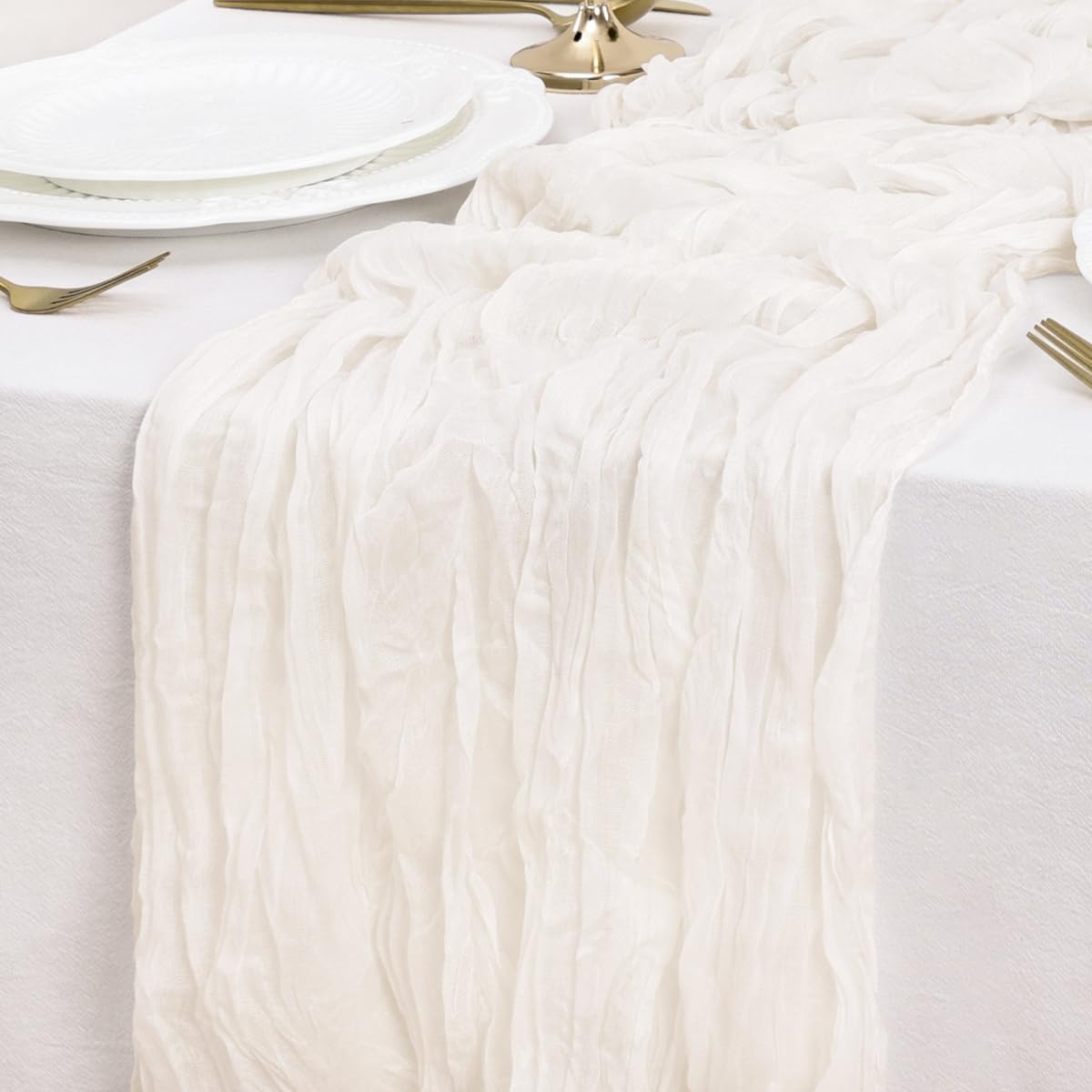 Ivory Table Runner Cheesecloth Table Runner 4 Pack 10FT Farmhouse Table Runners 120 Inches Fall