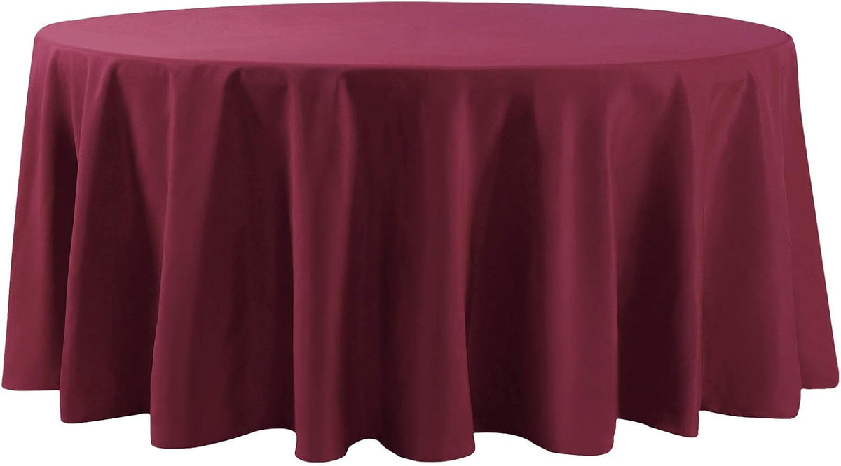 132 inch Round Tablecloth Washable Polyester Table Cloth Decorative Table Cover for Wedding Party