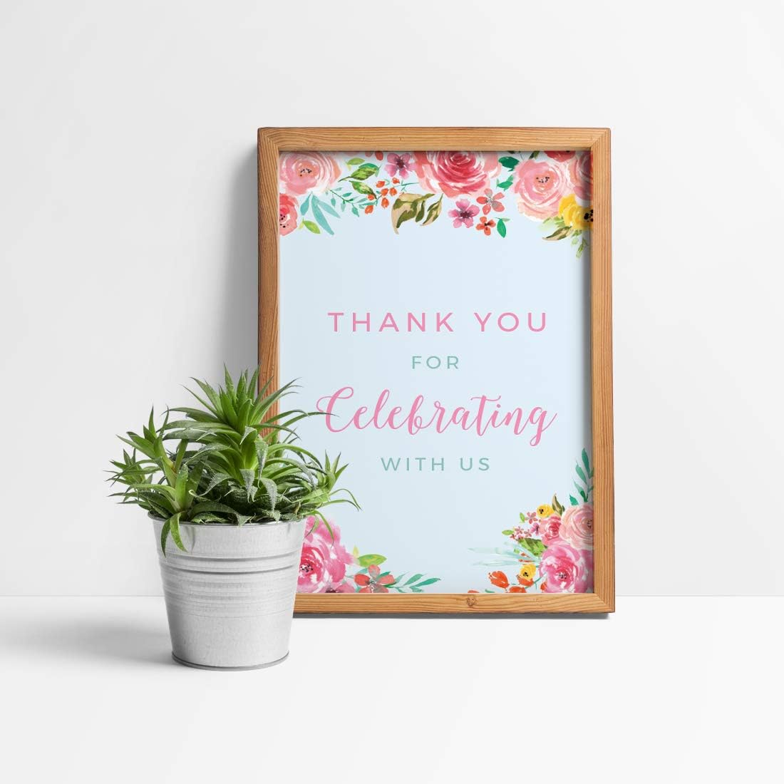 Andaz Press Extra Large Wedding Easel Board Party Sign, 12x18-inch, Tea Party Pink Roses on Baby