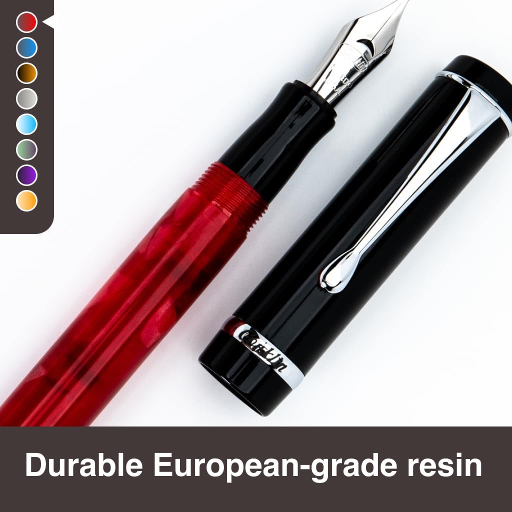 Conklin Duragraph Fountain Pen Red Nights - Extra Fine Nib, Precision Writing Instrument with Bold