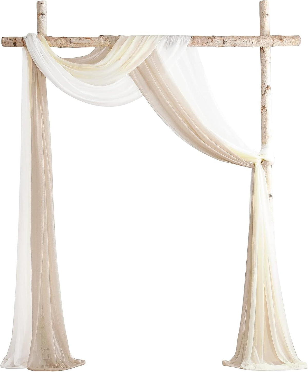 Floroom Wedding Arch Draping Fabric 3 Panels 20Ft Chiffon Fabric Drapes Arbor Drapery Wedding