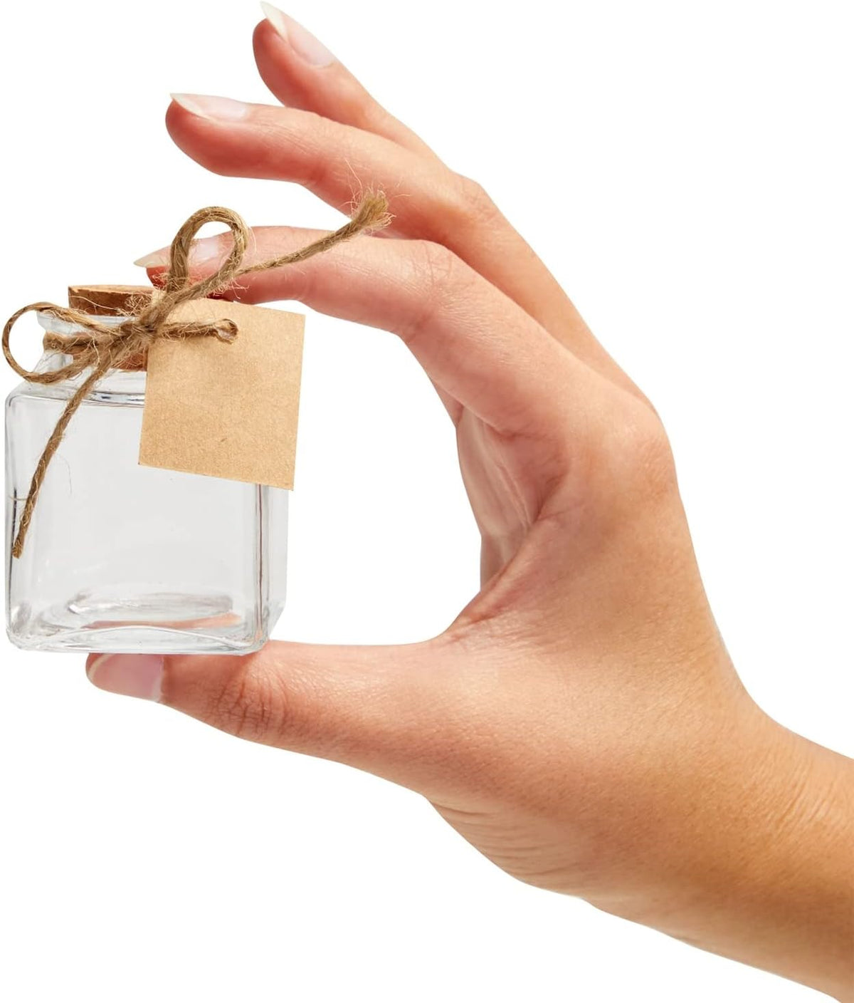 BLUE PANDA 15 Pack Small Glass Bottles with Cork Stoppers - Mini Jars with Cork Lids, Twine, and