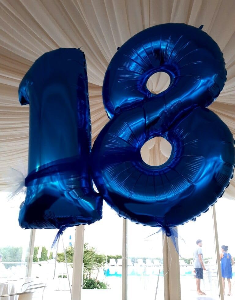 Night Blue Helium Number Balloon 40 Inch, Giant Foil Night Blue Number 0 Birthday Balloons, Large