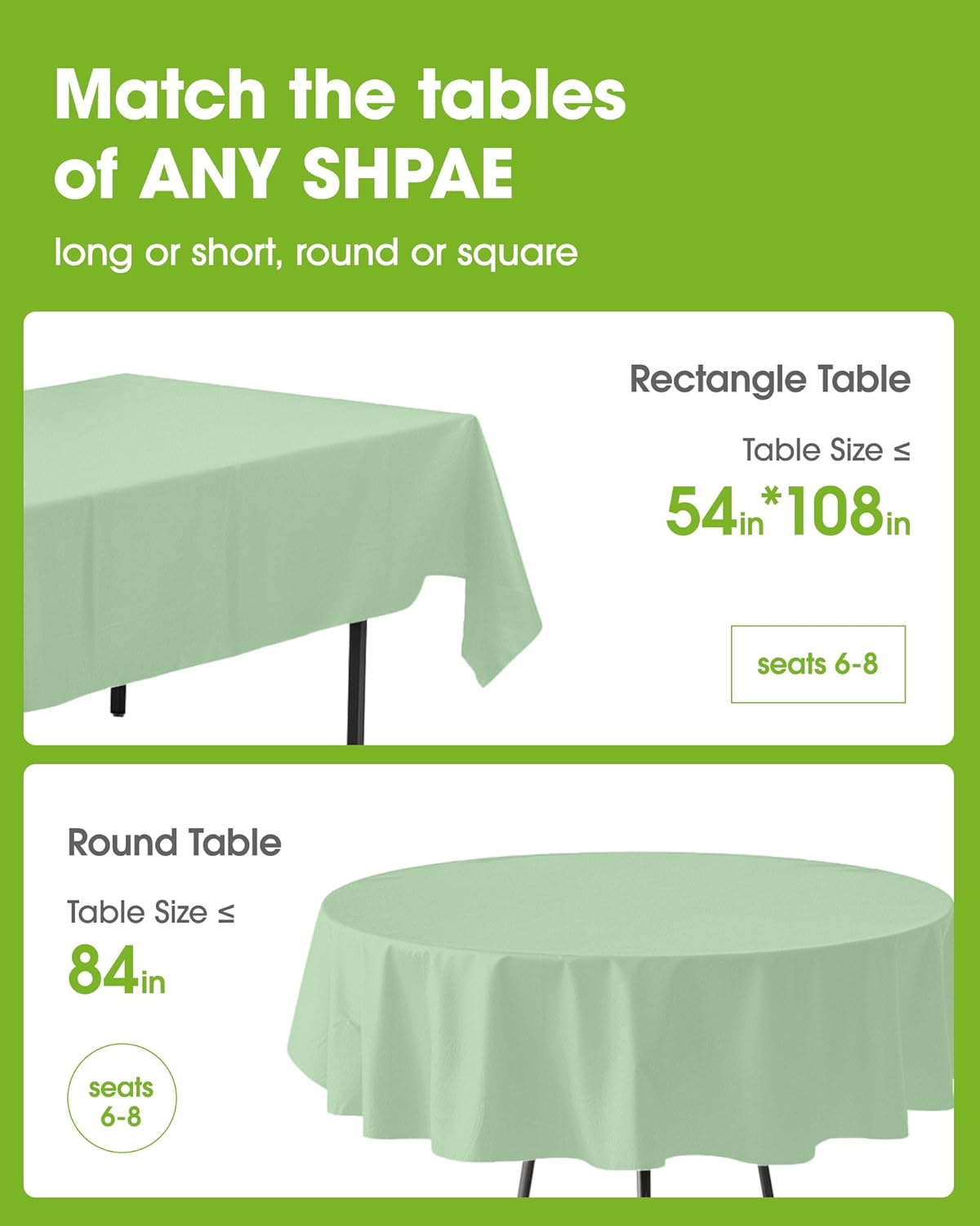Pureegg Plastic Table Cloth Disposable 10 Pack, 54 x 108 Inch Table Cloths, Easter Party