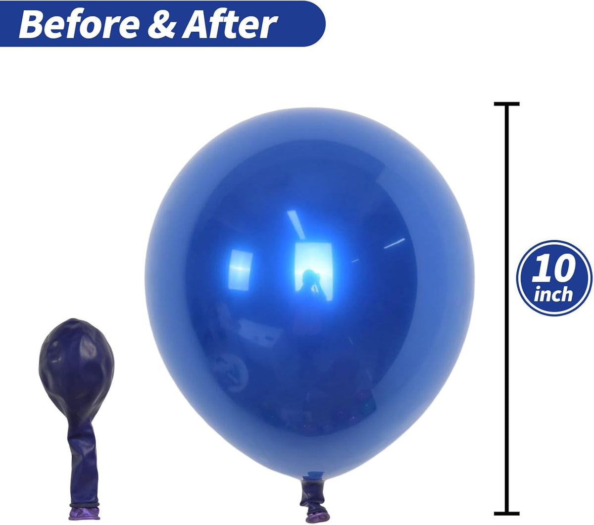 Chrome Blue Balloons, 50 PCS 10 Inch Double-Layered Metallic Royal Blue Balloons, Shiny Thick
