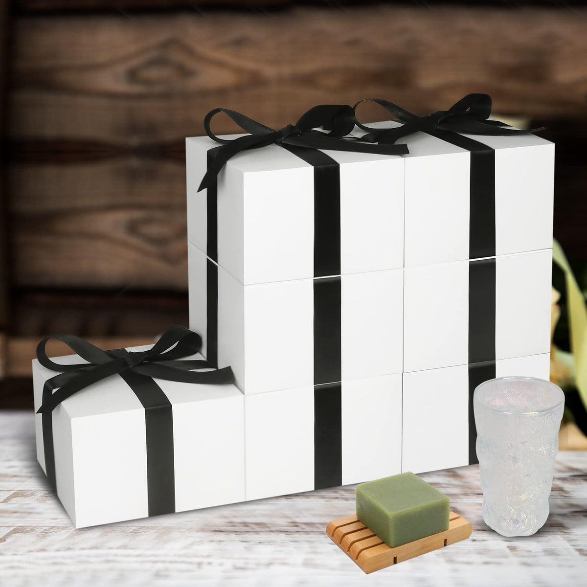 COTOPHER Small Gift Boxes 10 Pack 6x6x4 inches White Gift Boxes with Lids for Gifts, Crafting