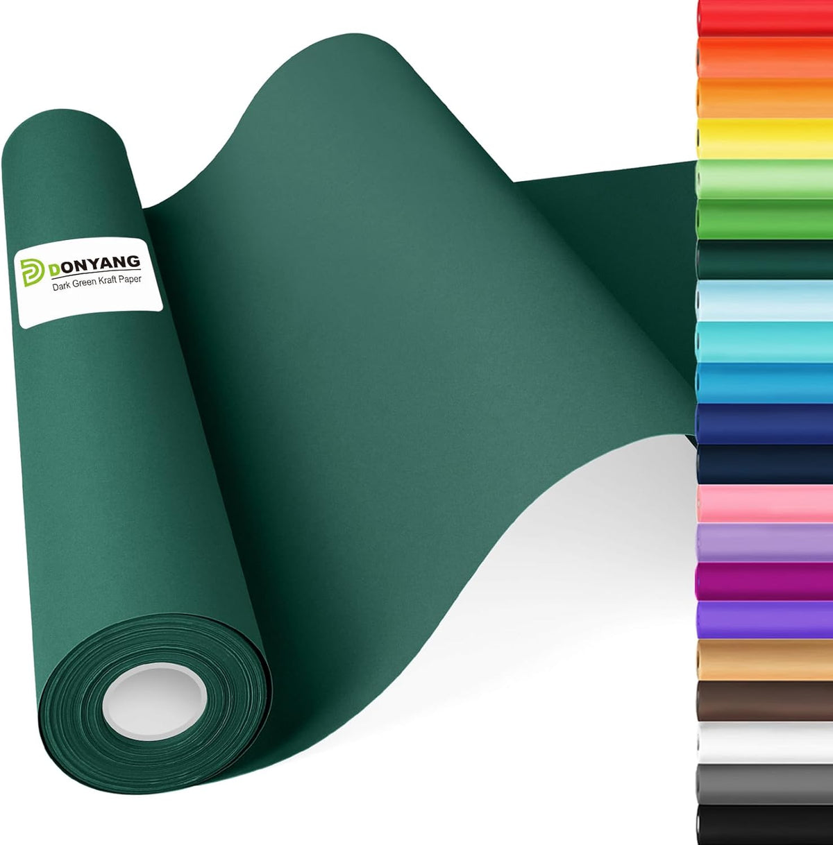 Green Wrapping Paper, 15"x450" Dark Green Kraft Paper Roll Bulletin Board Construction Art Craft