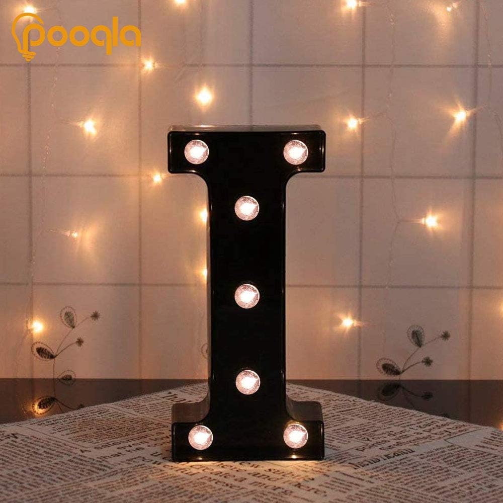 Pooqla Decorative LEDs Illuminated Letter Marquee Sign - Alphabet Marquee Letters with Lights for
