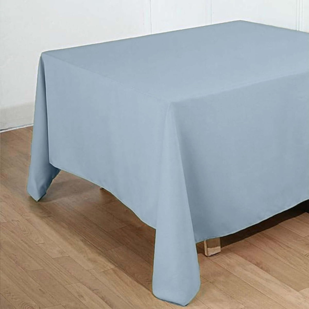 Efavormart 90" Dusty Blue Wholesale Linens Polyester Square Linen Tablecloth for Kitchen Dining