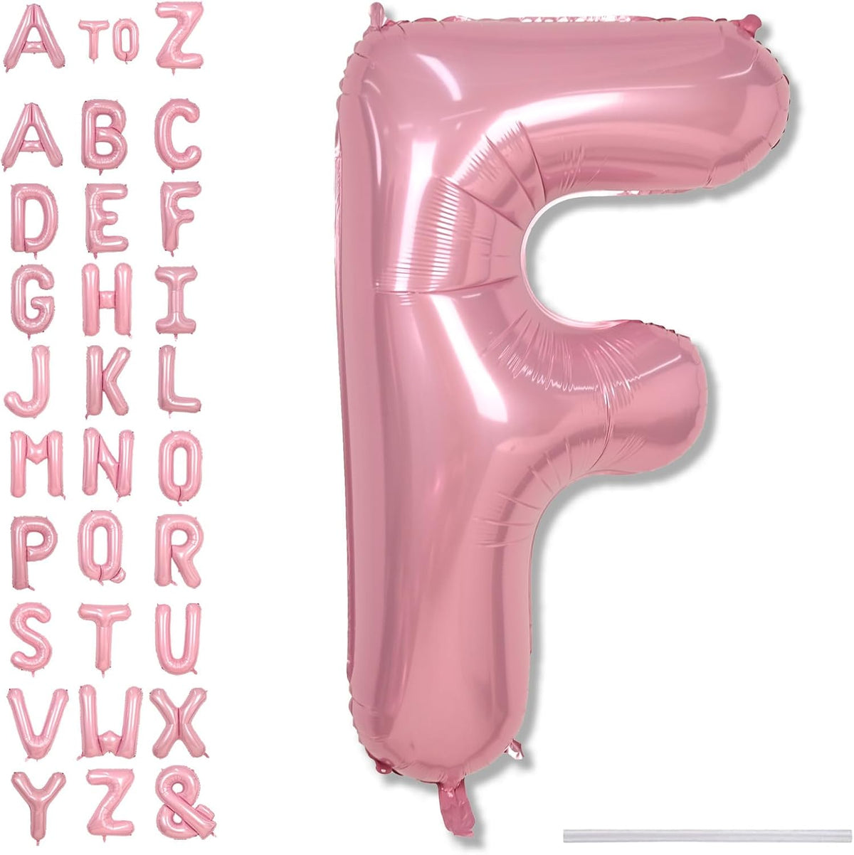 Giant Alphabet F Foil Letter Balloon, Pastel Pink Inflatable Word Balloons F Letter Birthday Decor