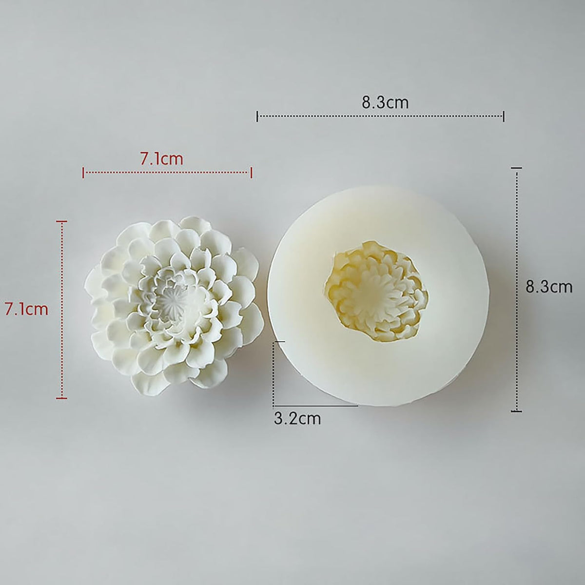 Large Flower Succulent Candle Mold Resin Casting Silicone Molds for Home Decor & Candle Making Wave