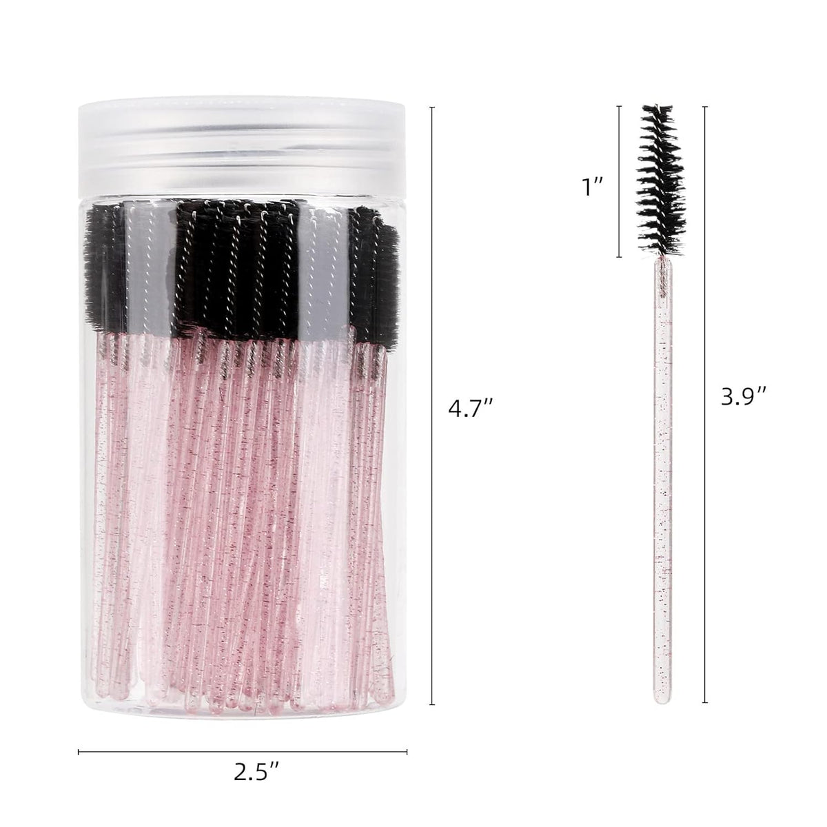 100 Pcs Disposable Mascara Wands, Crystal Eyebrow Spoolies Brush for Eyelash Extensions, Lash