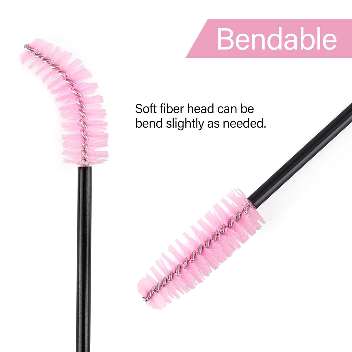 BTYMS 500 Pieces Disposable Mascara Wands Eyelash Brush Brow Brushes Applicators Lash Spoolies for
