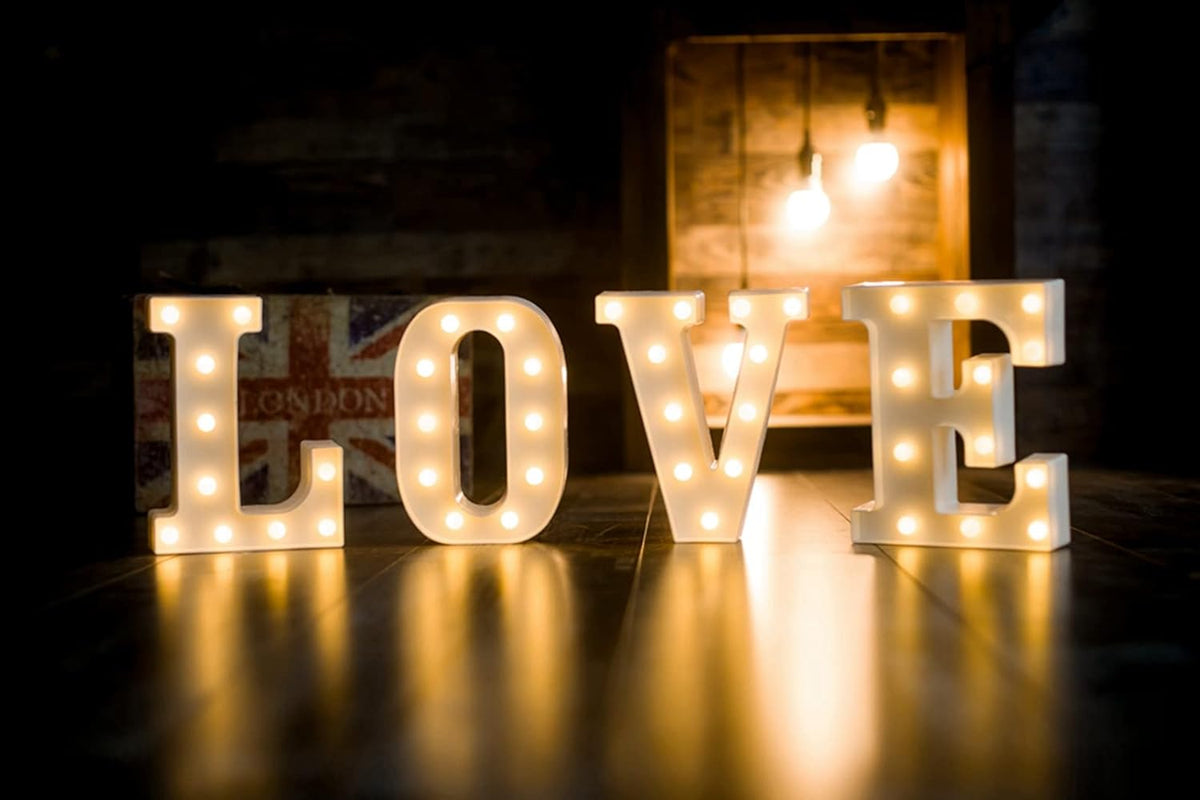 Foaky LED Letter Lights Sign Marquee Light Up Letters Sign for Night Light Wedding/Birthday Party