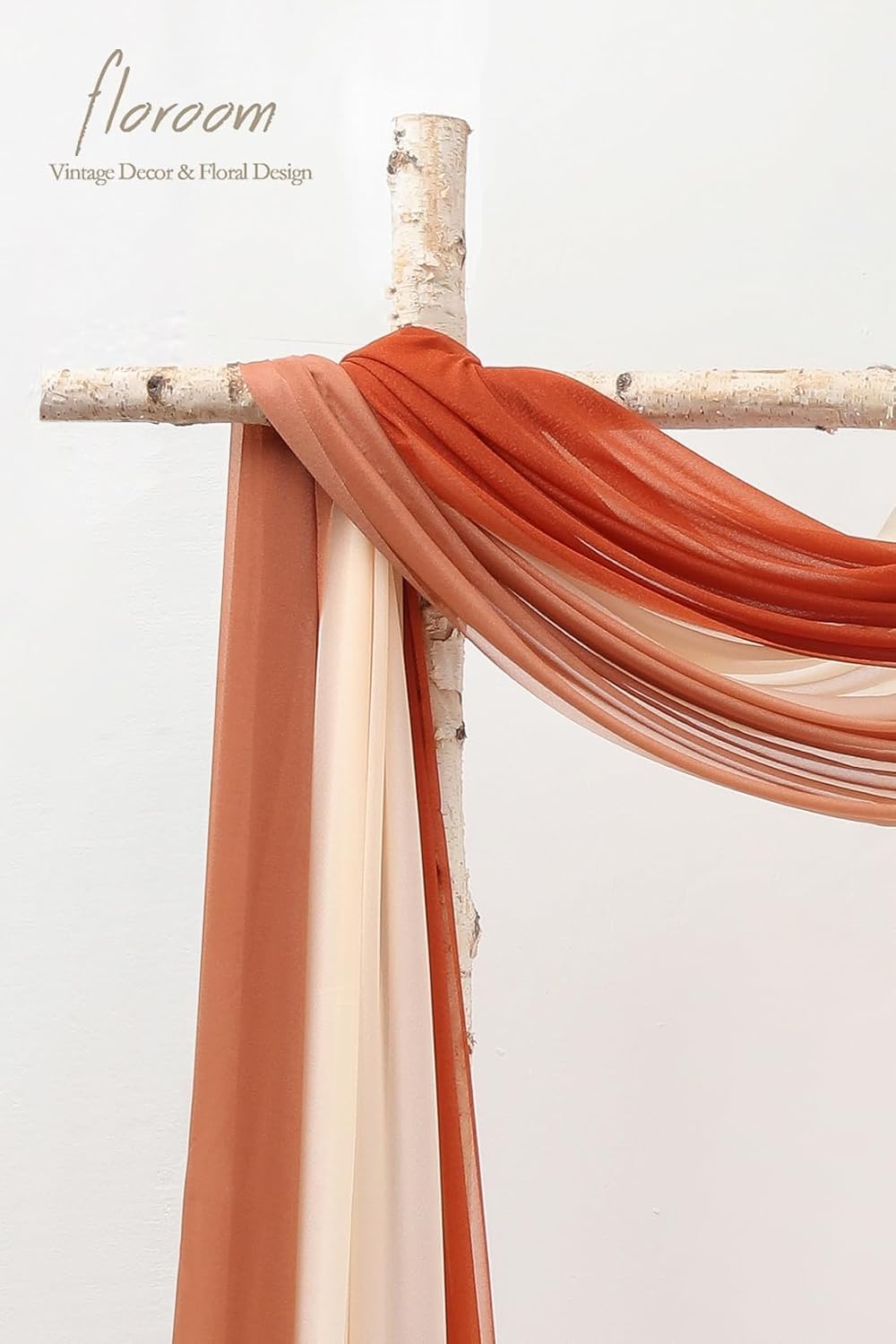 Floroom Wedding Arch Draping Fabric 3 Panels 20Ft Chiffon Fabric Drapes Arbor Drapery Wedding