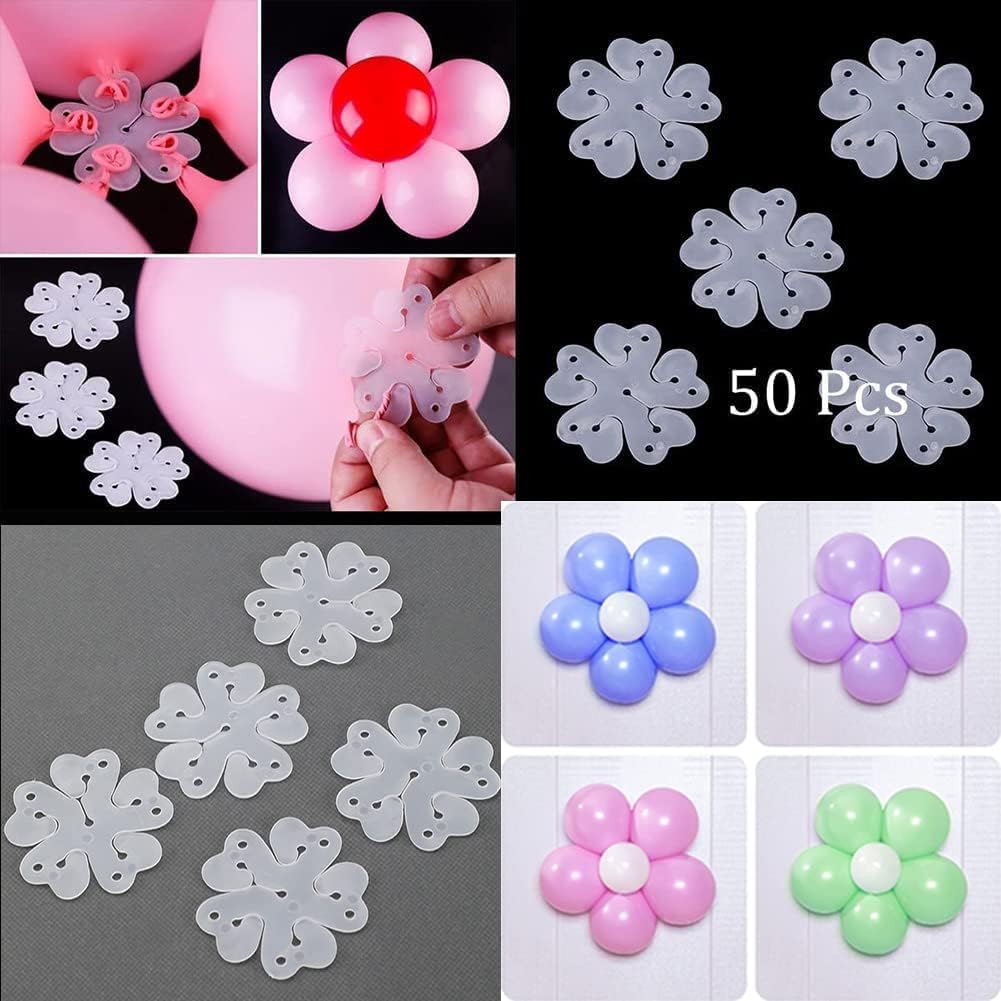 ROYALHOUSE Flower Balloon Clips Flower Shape Balloon Clips Holder 5 Balloon Clip for Party