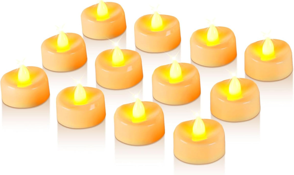 Raycare 50 Pack LED Tea Lights Battery Operated, 200+Hour Flickering Votive Candles, Realistic Fake