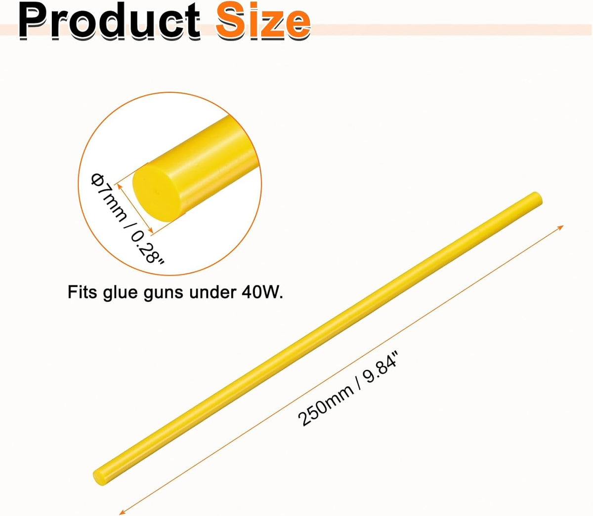 HARFINGTON 10pcs Hot Glue Sticks 0.28" Dia x 9.84" Long EVA Mini Hot Melt Adhesive Glue Stick for