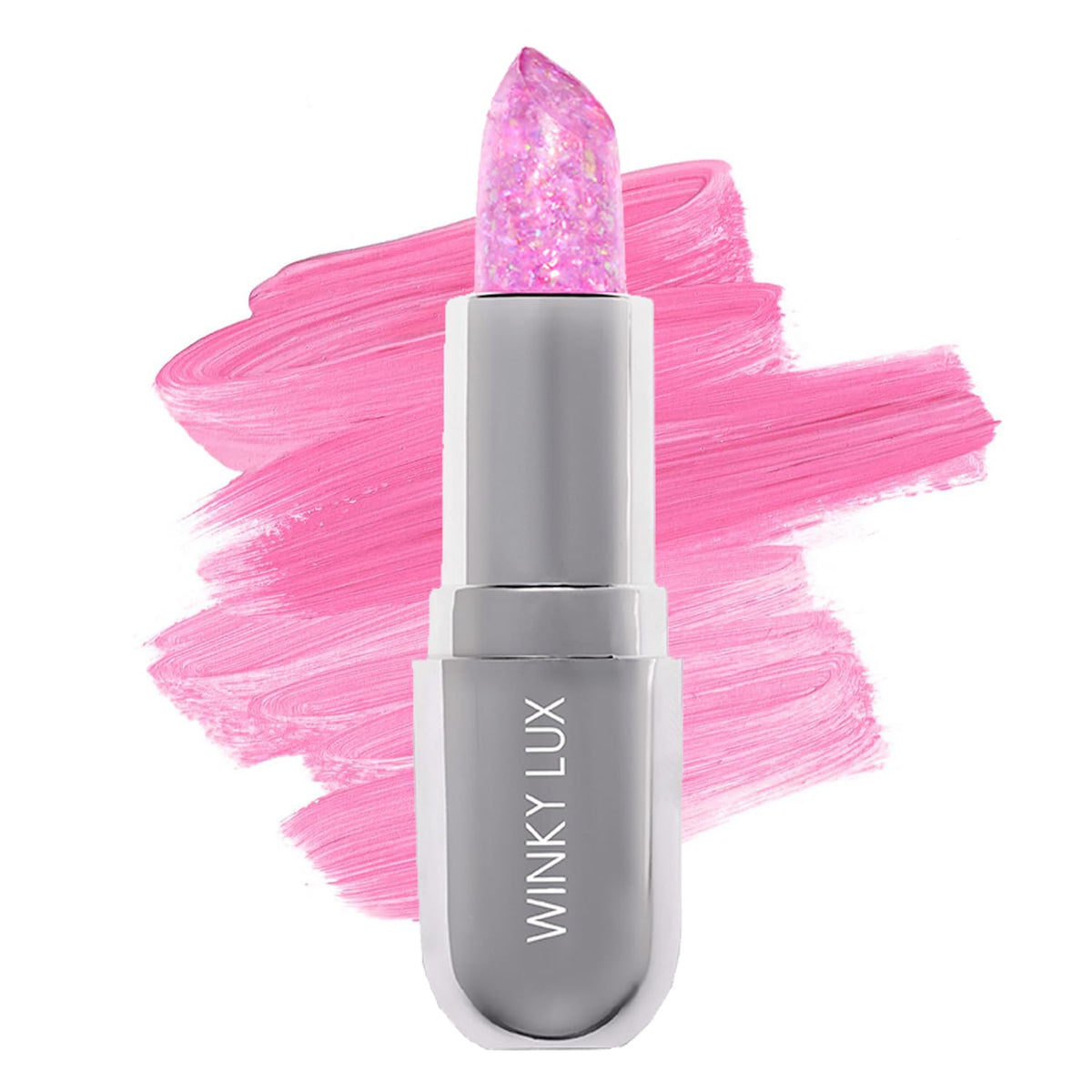 Winky Lux Lavender Glitter Confetti Balm - Hydrating ph Lip Balm, Natural Pink Tint with pH Color
