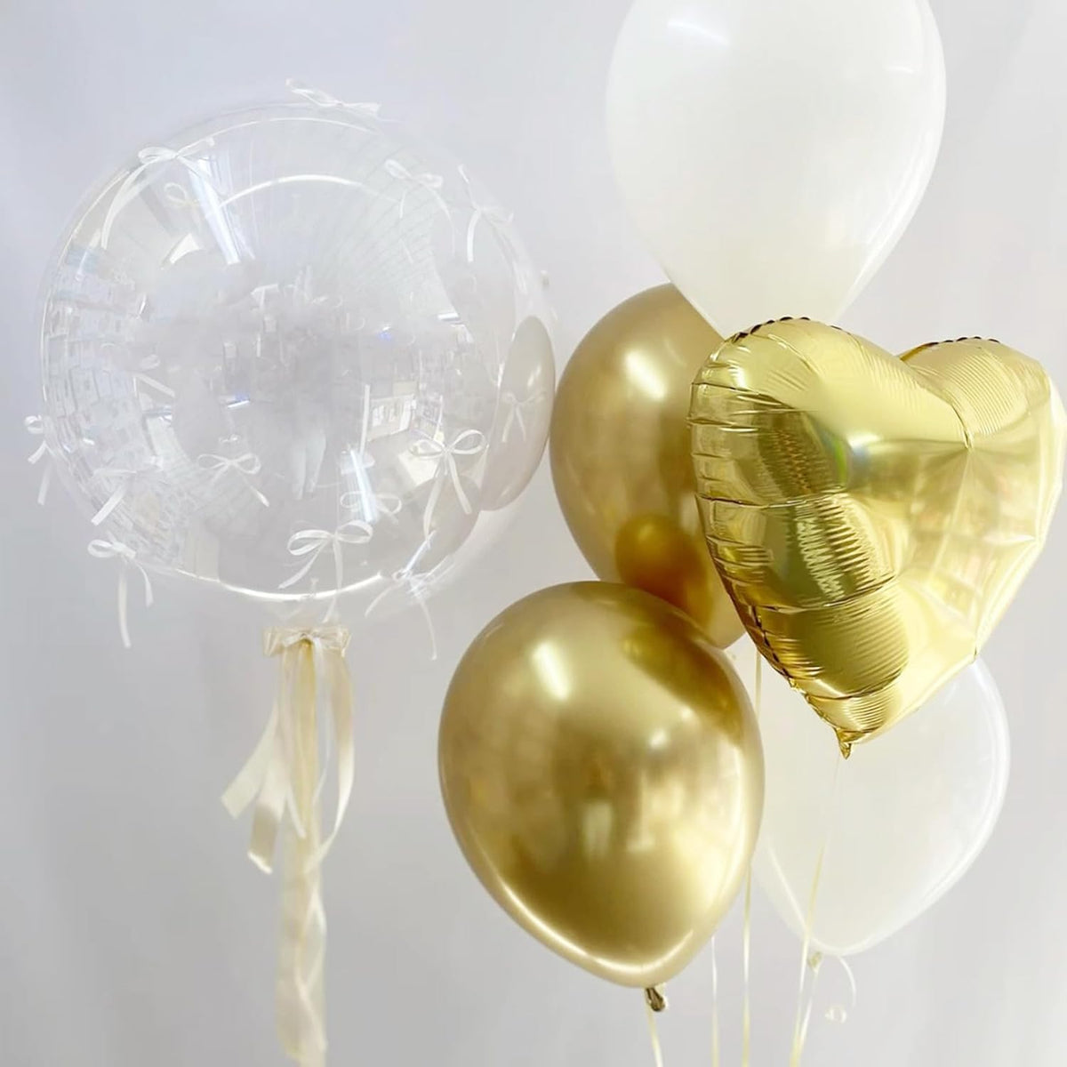Gold Heart Balloons,12Pcs 18 Inch Metallic Gold Foil Love Heart Shaped Balloons for Birthday Party