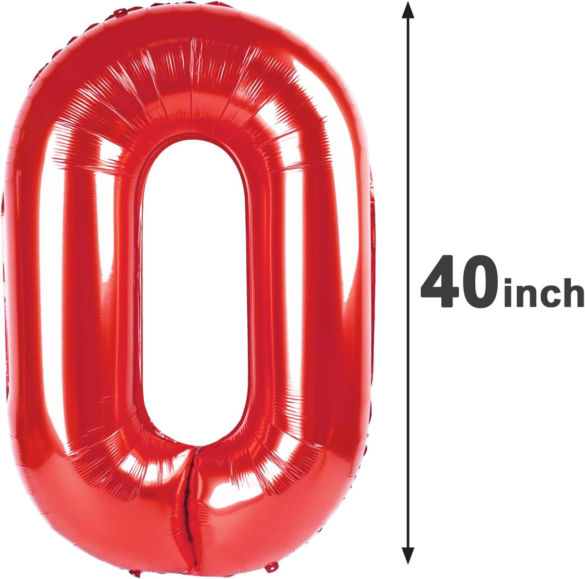 Red Number 0 Balloon 40 Inch, Large Red 0 Number Balloons, Foil Mylar Helium Balloon Birthday Party