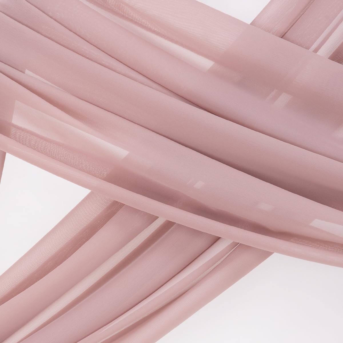 Socomi Wedding Arch Draping Fabric 1 Panel 29" x 19Ft Dusty Rose Sheer Chiffon Curtain Drapes 6