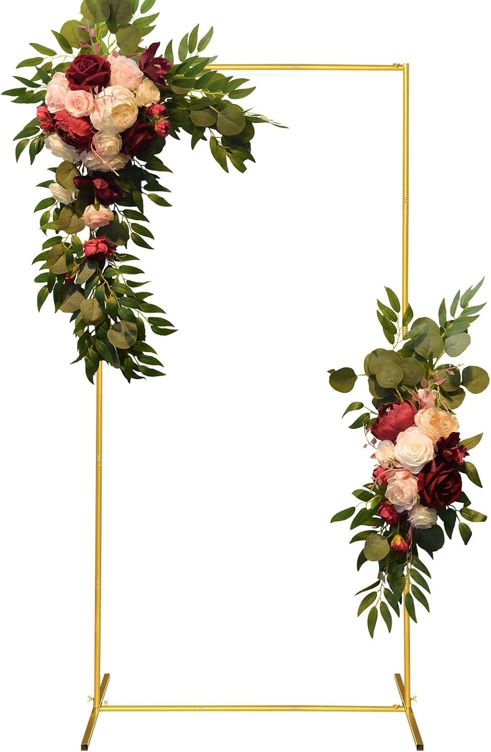Metal Wedding Arch Backdrop Stand 6.6x3.3 FT Gold Square Balloon Arch Frame for Wedding, Birthday