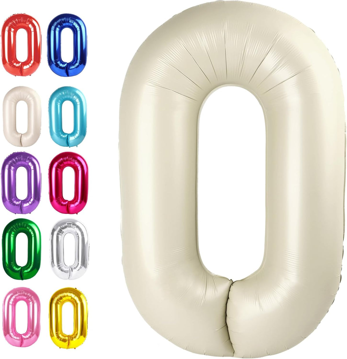 Cream White 40 Inch 0 Number Balloons, 0 Decorations for 10 20 30 40 50 60 70 80 90 100Birthday