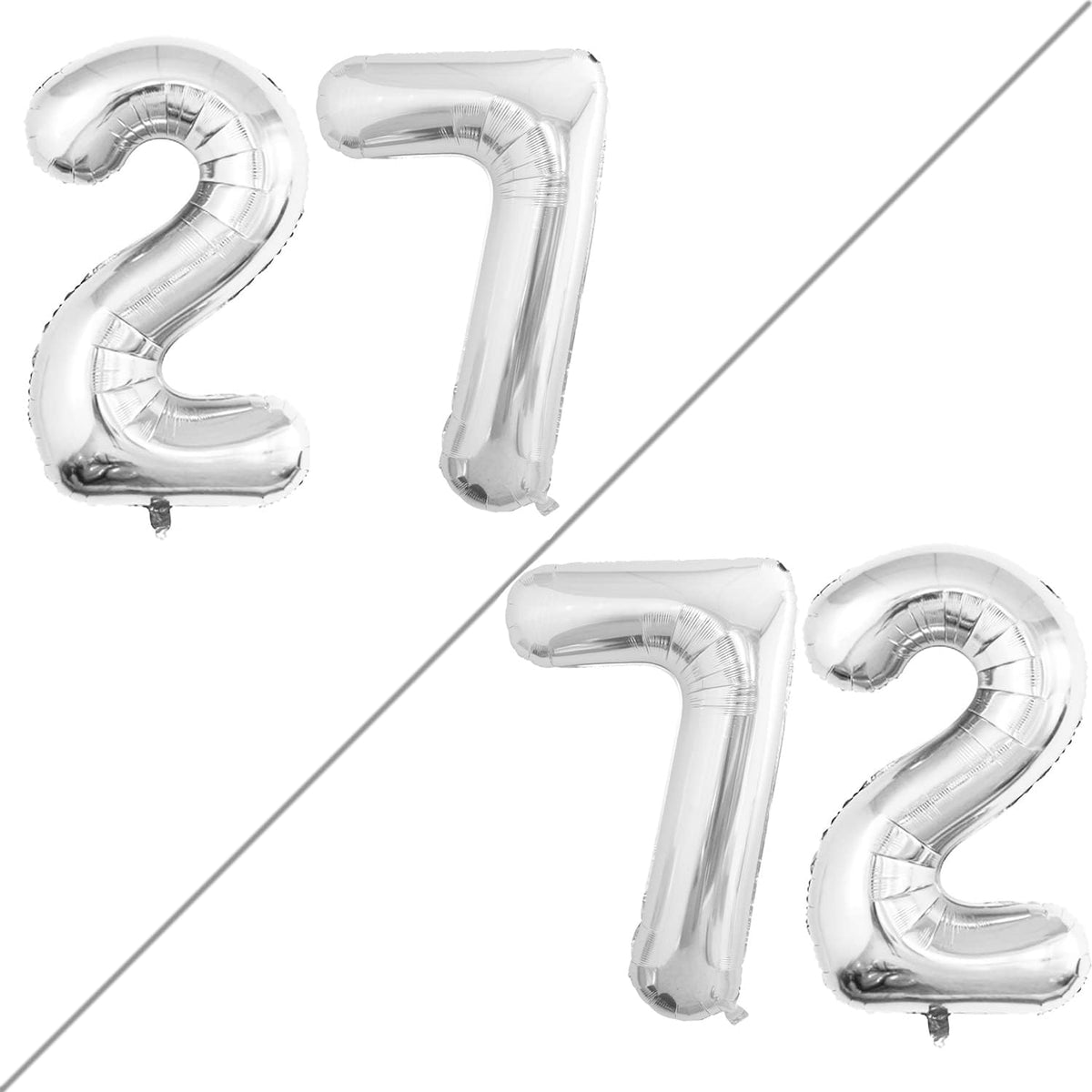 GOER Number 27 Balloons for 27th Birthday Party Decorations,42 Inch Jumbo Foil Helium 72 Balloons