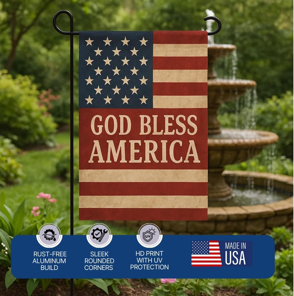 Custom Garden Flag with Pole Stand By DC – Personalized Garden Flags for Outside, Decorative