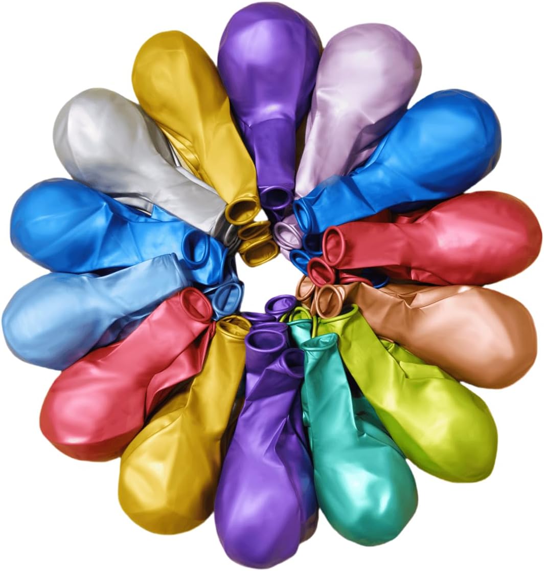 300 Pcs Metallic Chrome Balloons 12 Inch Colorful Party Balloon for Wedding Baby Shower Christmas