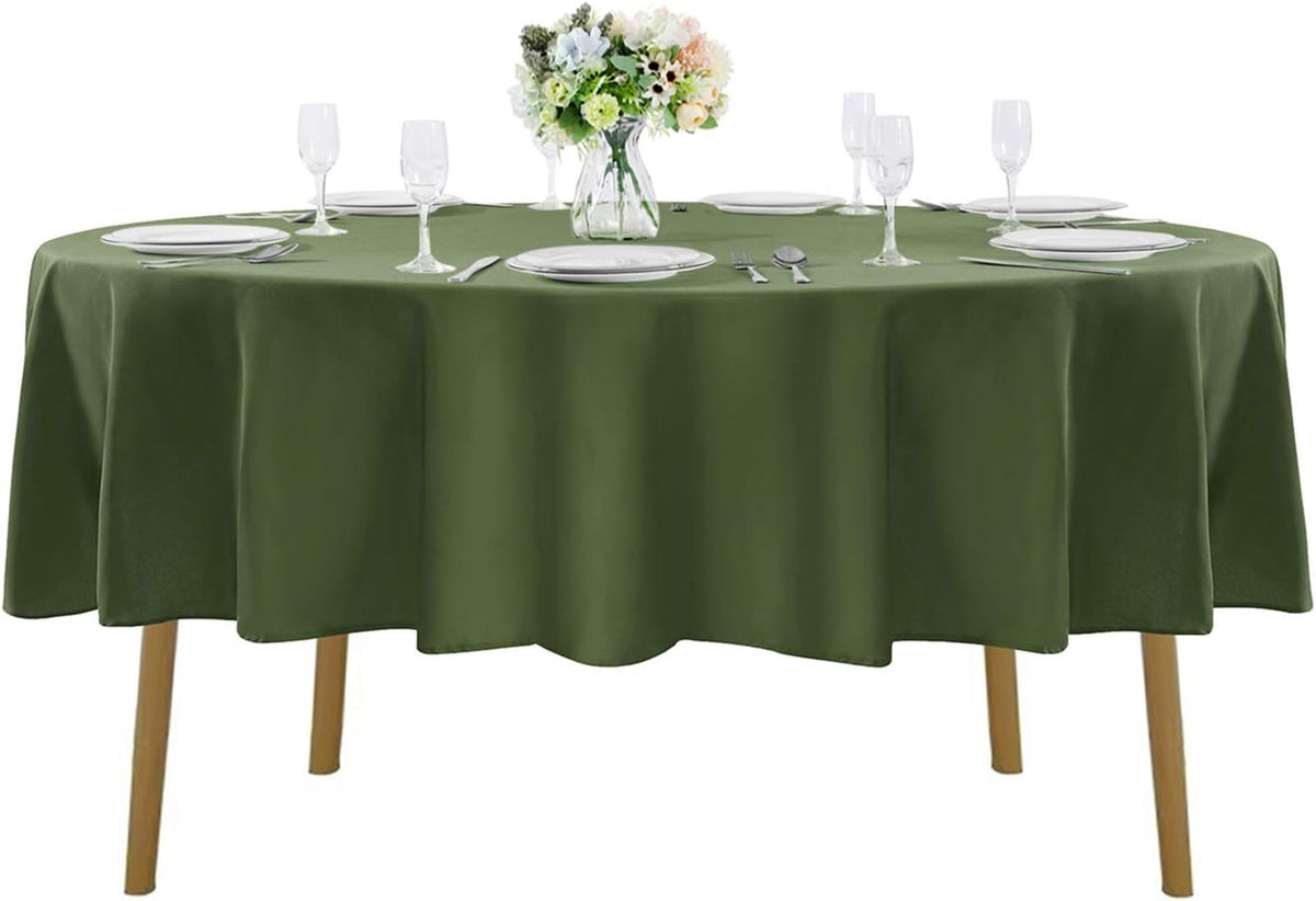 60 inch Round Tablecloth Washable Polyester Table Cloth Decorative Table Cover for Wedding Party
