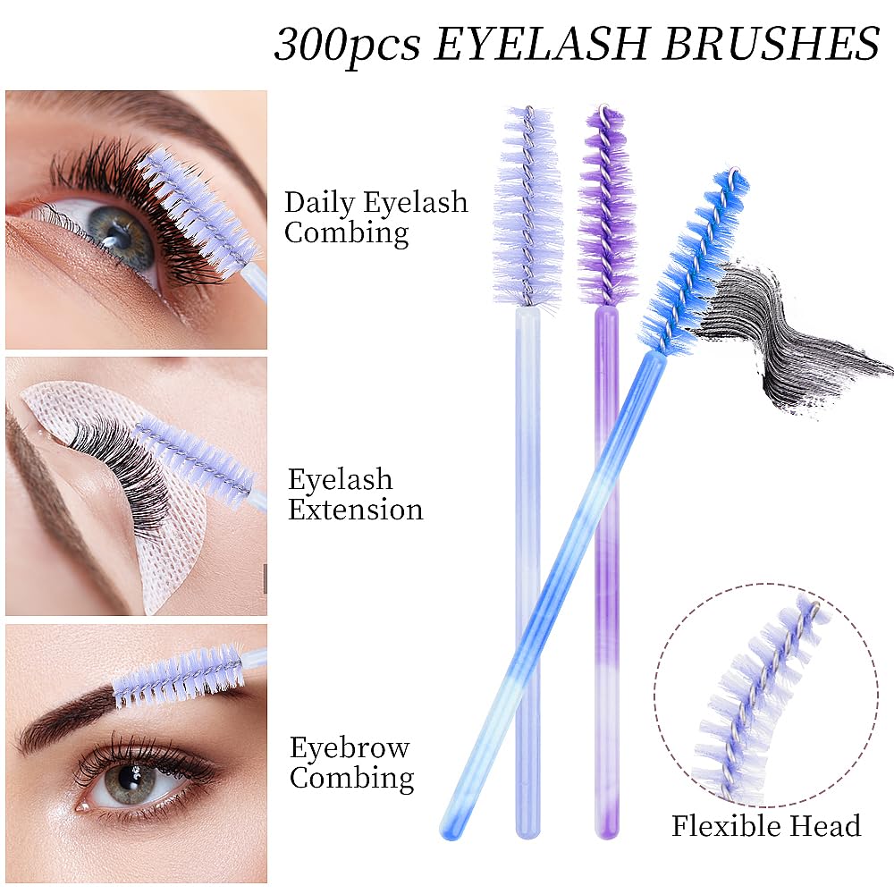 300 Disposable Mascara Wands Eyelash Brush Spoolies for Eye Lash Extension Eyelash Extension