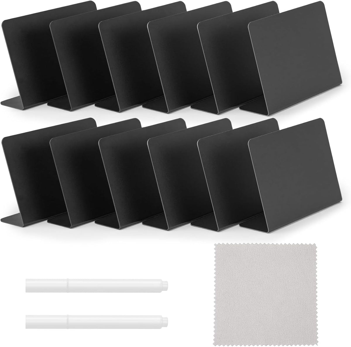 12 Pcs 4"x3" Mini Chalkboard Signs for Food, Reusable PVC Food Labels, Reserved Table Signs for