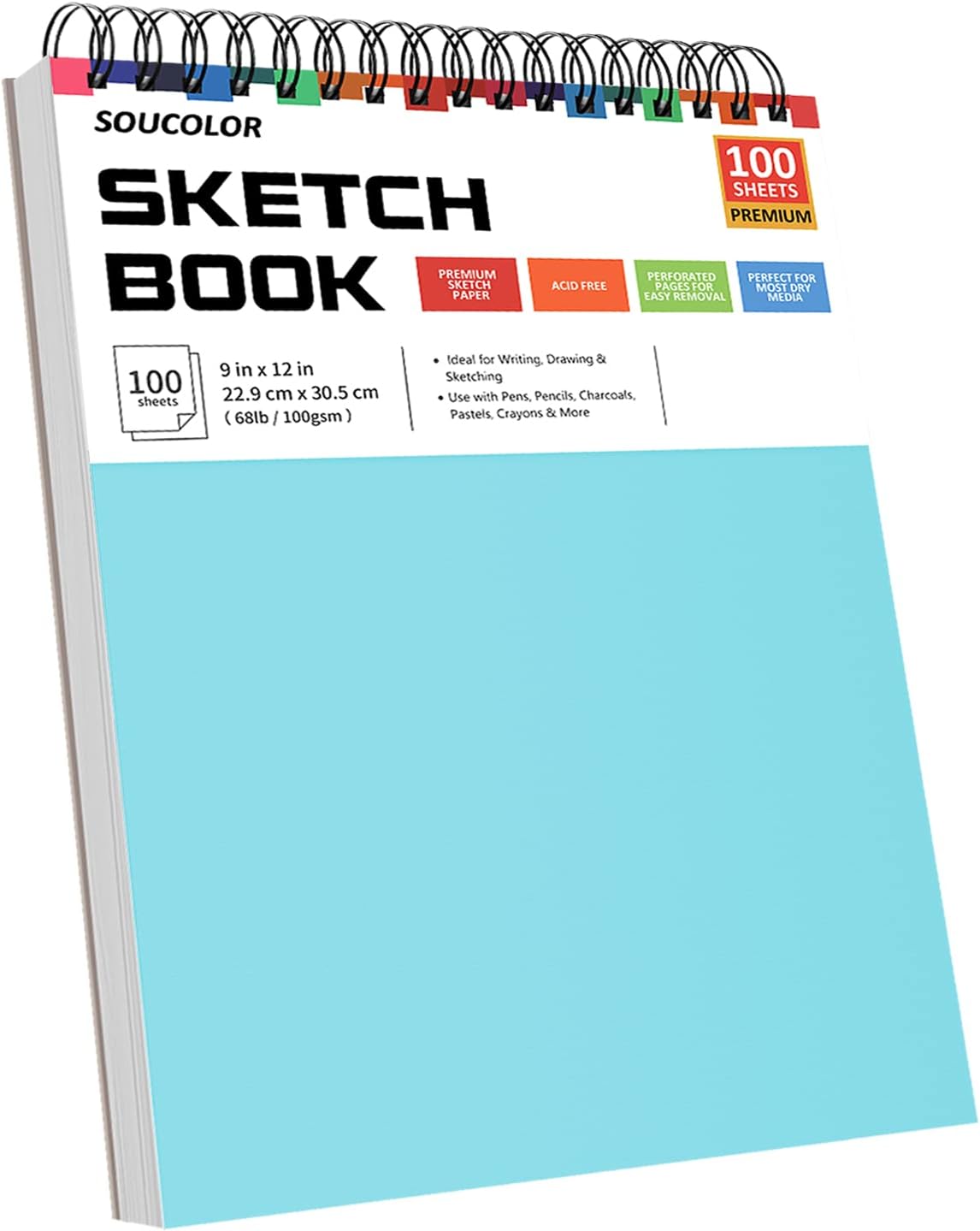 Soucolor Art Supplies Sketching Kit with 100 Sheets 3-Color Sketch Book, Teen Girl Gifts, Arts and