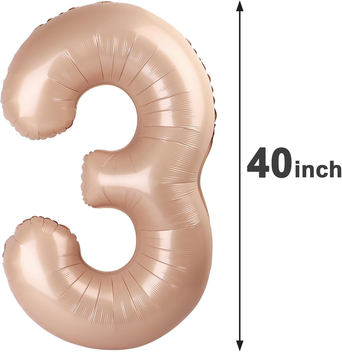 40 Inch Light Brown 3 Large Number Balloon, 3 13 23 30 33 36 Light Brown Birthday Party