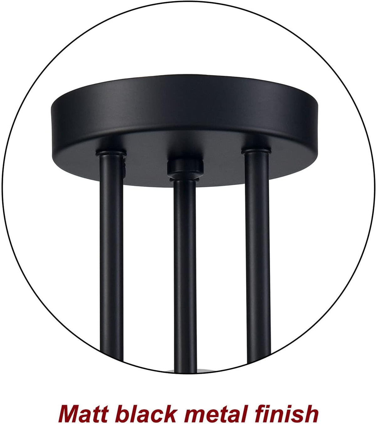 3-Light Modern Black Metal Semi Flush Mount Ceiling Light with White Globe Glass Shade Ceiling