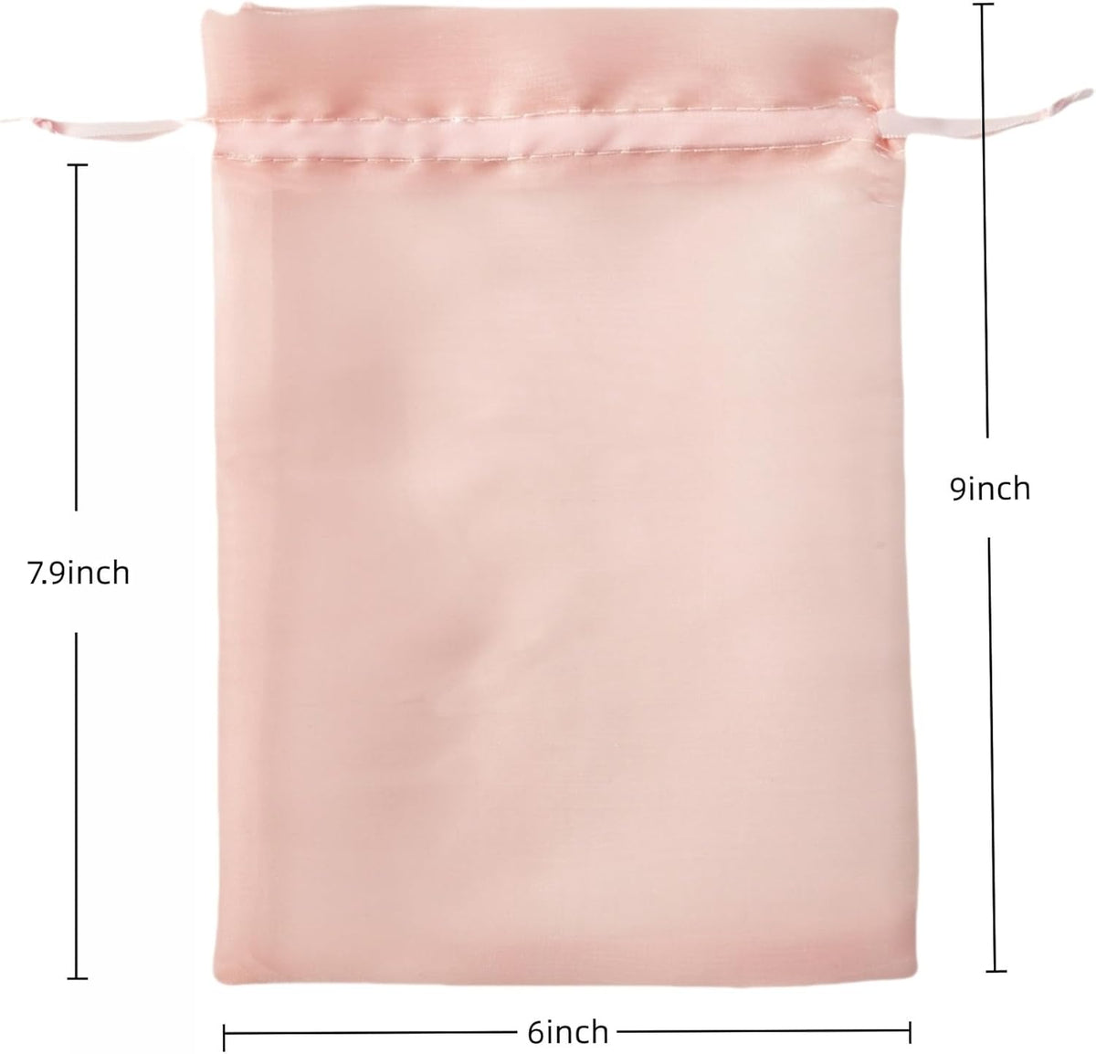 QIANF 20 Pcs Pink Small Organza Bags 6X9 inch for Wedding Favors with Drawstring, Mini Mesh Gift