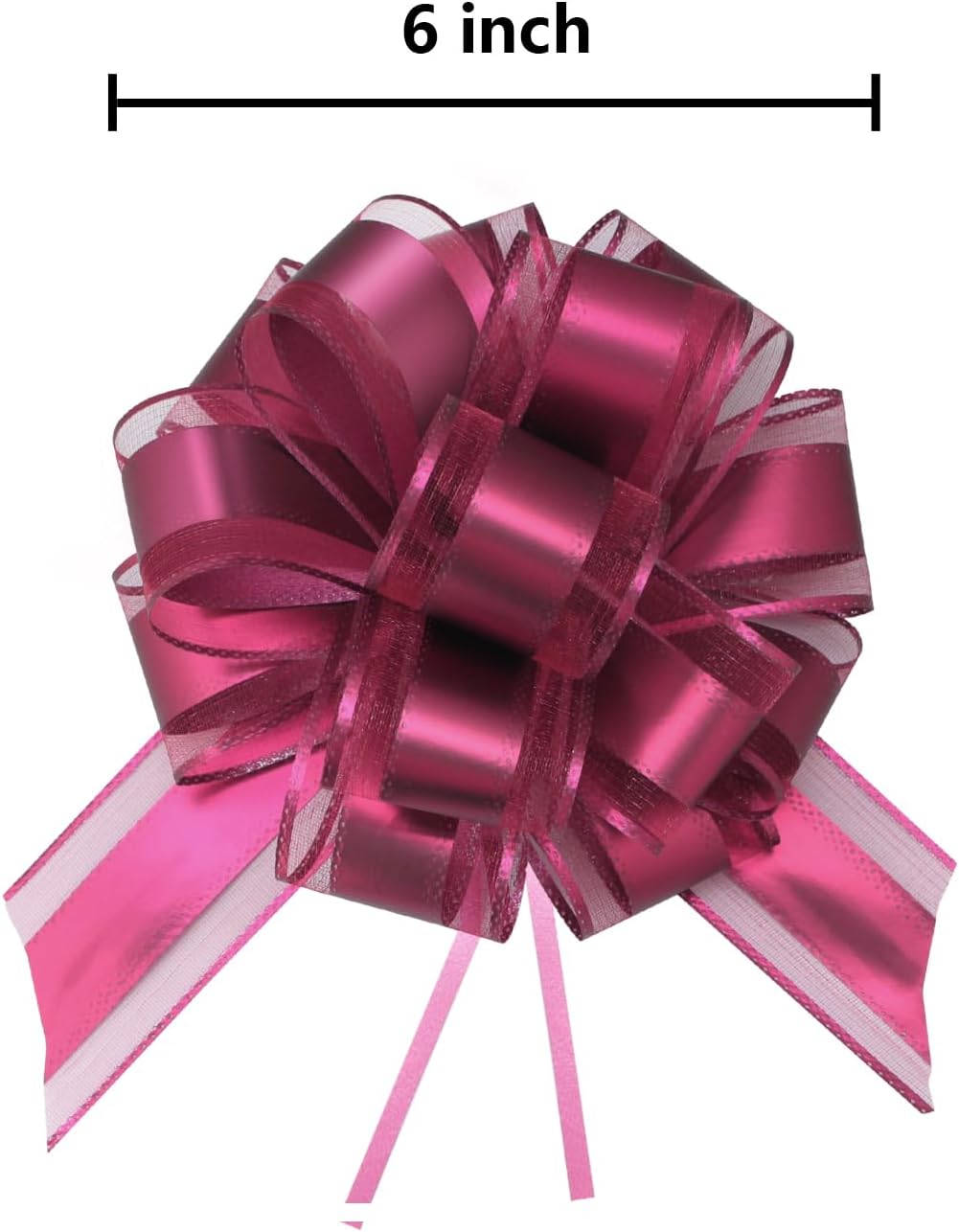 7 Pieces Large Pull Bows, 6 inche, Big Bow for Gift Wrapping, Christmas Party Birthday Gift