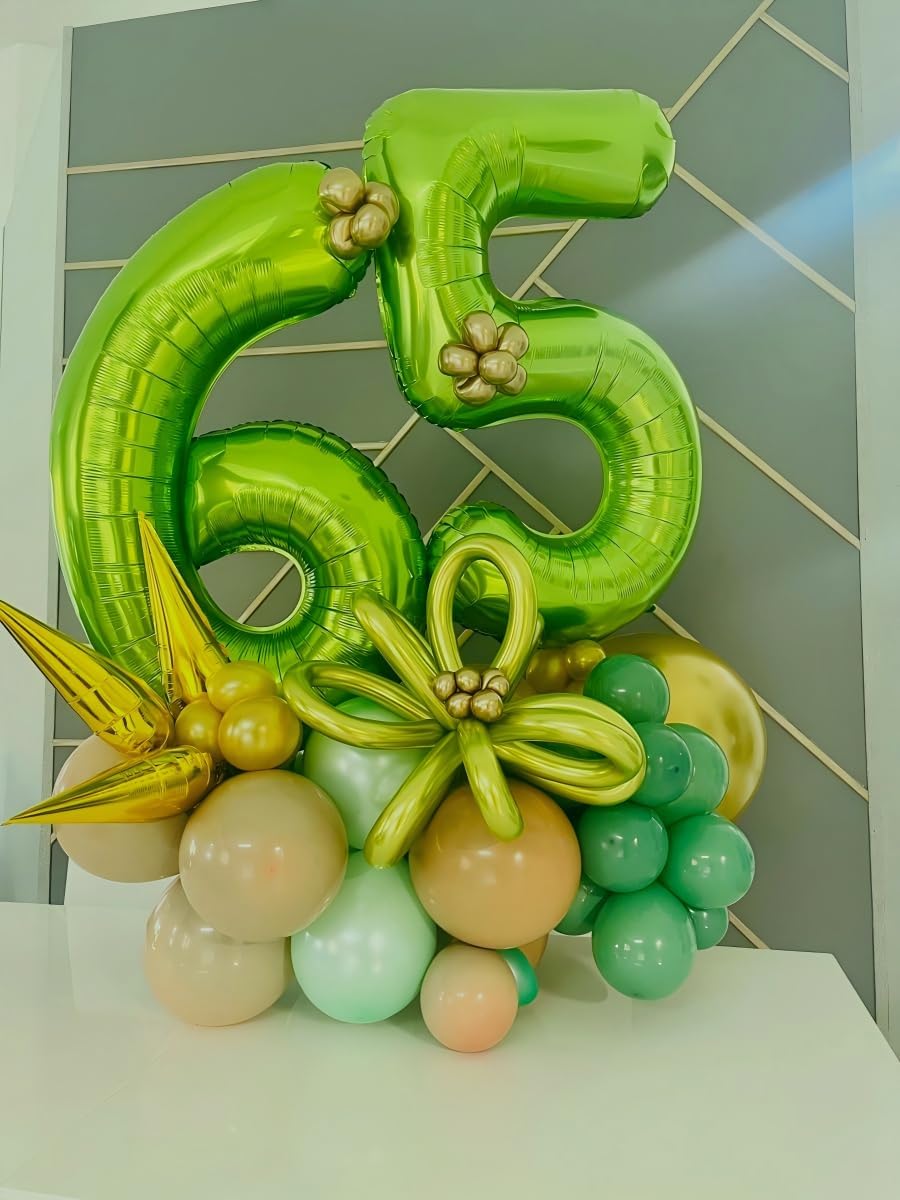 Large Light Green 40 Inch Birthday Number 5 Balloon, Light Green Five 5th 15 25 35 50 55 Birthday