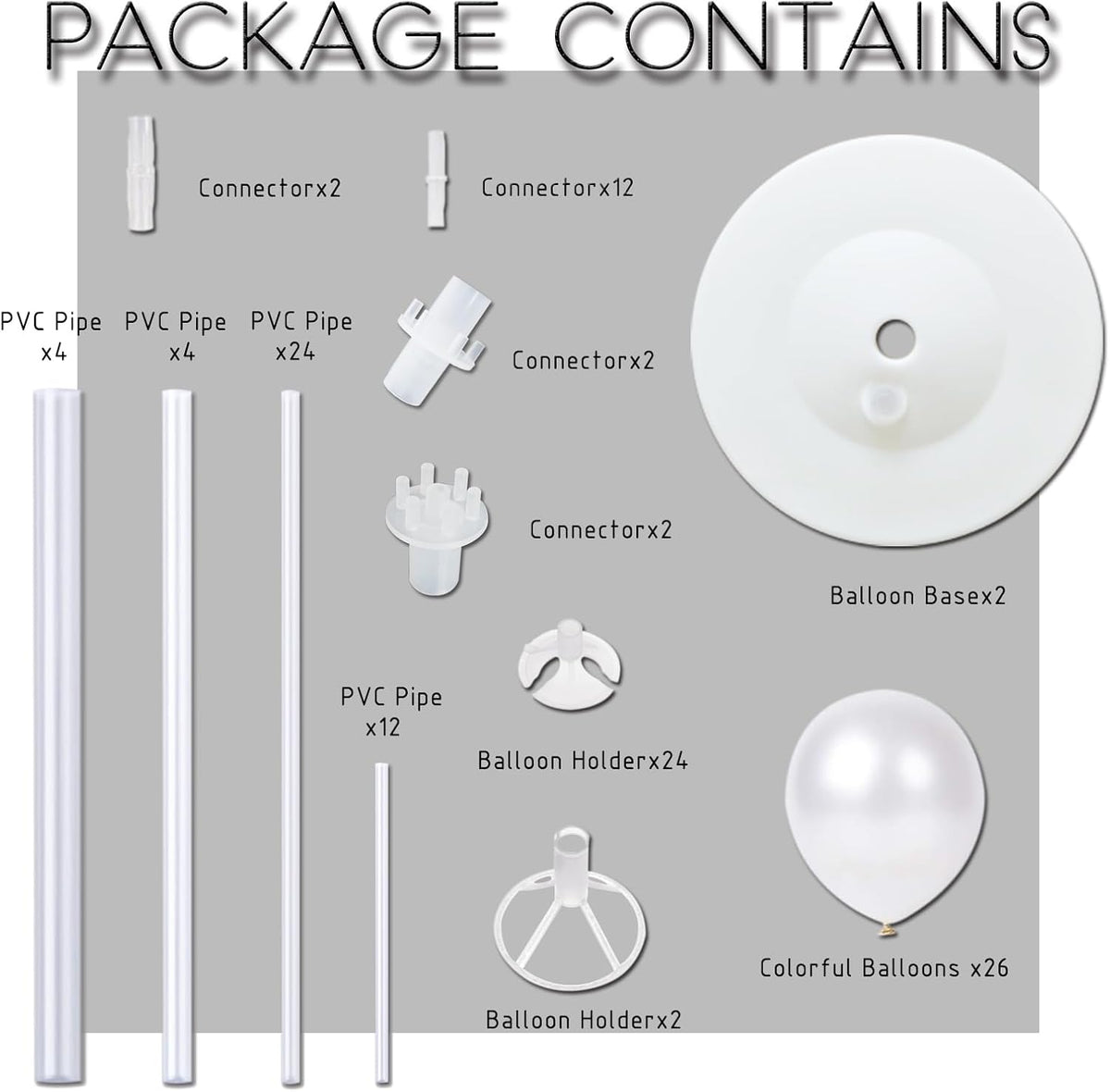 Balloon Column Stand Kit,2 Sets of Assorted Rainbow Balloon Tower Pillar with Reusable Design for